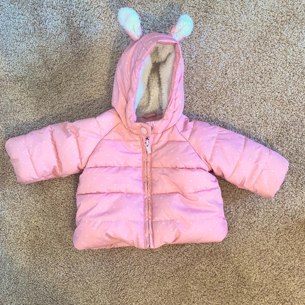Baby Gap Pink Polka Dot Puffer Jacket